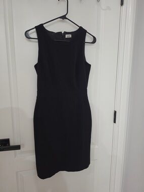 J. Crew Black Sleeveless Midi Sheath Dress